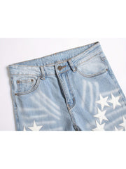 Star Washed Mid-rise Men's Jeans