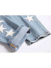 Star Washed Mid-rise Men's Jeans