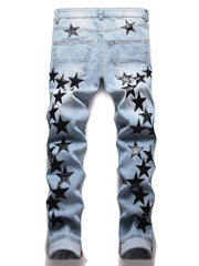 Star Washed Mid-rise Men's Jeans