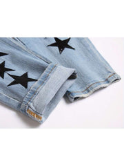 Star Washed Mid-rise Men's Jeans