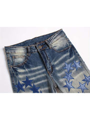 Star Washed Mid-rise Men's Jeans