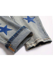 Star Washed Mid-rise Men's Jeans