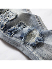 Ripped Washed Bodycon Men's Jeans