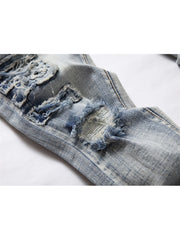 Ripped Washed Bodycon Men's Jeans