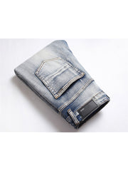 Ripped Washed Bodycon Men's Jeans