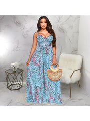 Pleated Wide Leg Spaghetti Straps Jumpsuits