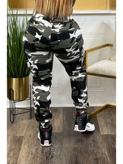 Camouflage Bodycon Cargo Plus Size Pants