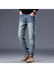 Washed Straight Mid-rise Men's Jeans