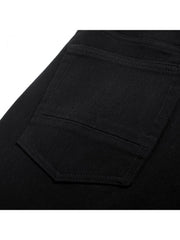 Washed Straight Men's Black Jeans