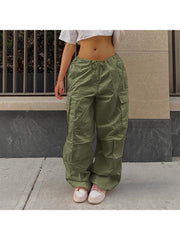 Patchwork Ankle-tied Cargo Pants