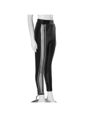 Mesh PU Patchwork See Through Fitted Pants