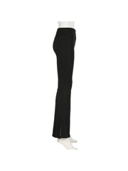 Pure Color Split Hem Flare Leg Pants