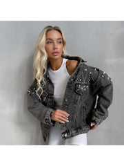 Hotfix Rhinestones Long Sleeve Denim Jackets