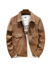 Cargo Single Breasted Denim Men's Jackets