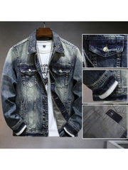 Loose Long Sleeve Men's Denim Jackets