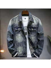 Loose Long Sleeve Men's Denim Jackets