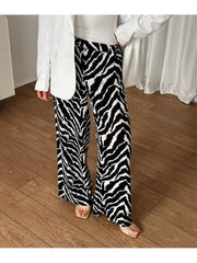 Patchwork Zebra Wide Leg Pants