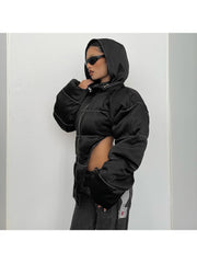 V-shape Tailored Detachable Hooded Bare Waist Coats