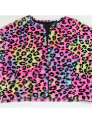 Leopard Zipper Long Sleeve Shorts Sets