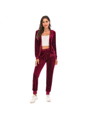 Pure Color Ankle-tied Athleisure Plus Size Pant Sets