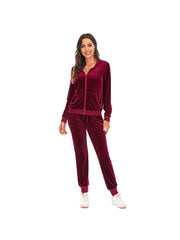 Pure Color Ankle-tied Athleisure Plus Size Pant Sets