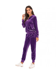 Pure Color Ankle-tied Athleisure Plus Size Pant Sets