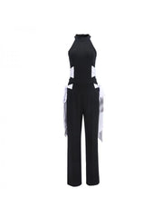 Colorblock Tie-wrap Sleeveless Jumpsuits