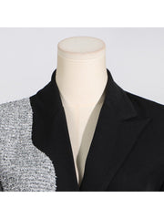 Patchwork Sequin Long Sleeve Blazers