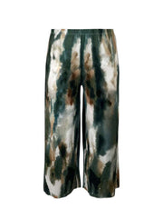 Contrast Color Printed Wide Leg Pants