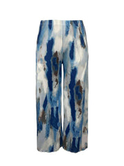 Contrast Color Printed Wide Leg Pants