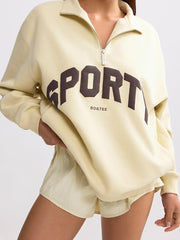 Letter Zipper Loose Sweatshirts