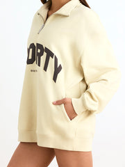 Letter Zipper Loose Sweatshirts