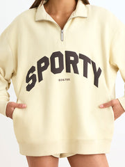 Letter Zipper Loose Sweatshirts