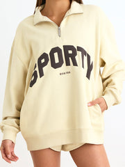 Letter Zipper Loose Sweatshirts