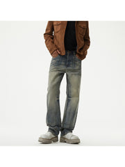 Patchwork Straight Vintage Men's Jeans