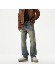 Patchwork Straight Vintage Men's Jeans