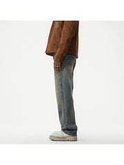 Patchwork Straight Vintage Men's Jeans