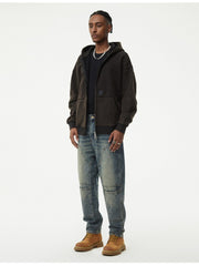 Washed Loose Mid-rise Men's Jeans