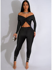 Hollow-out Ruched Off Shoulder Jumpsuits