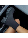 Solid Knitted Round Toe Chunky Heels Boot