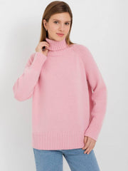 Retro Plain Color Turtleneck Casual Pullover