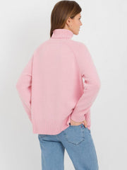 Retro Plain Color Turtleneck Casual Pullover