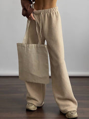 Modernist Fluff Plain Color Soft Warm Pants