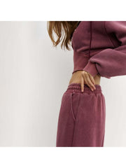 Distressed Hooded Long Sleeve Tracksuit Pant Sets