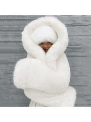 Fur Patchwork Hooded Fluff Loose Coats