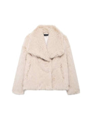 Fake Fur Lapel Baggy Winter Short Coats