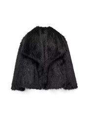 Fake Fur Lapel Baggy Winter Short Coats