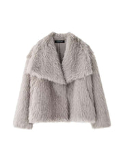 Fake Fur Lapel Baggy Winter Short Coats