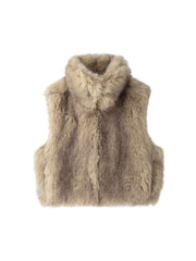 Classic Look Fake Fur Loose Waistcoats