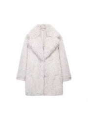 Fluff Pure Color Long Sleeve Winter Coats